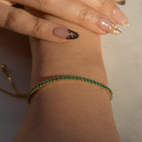 CZ Emerald Green Tennis Bracelet - - Bracelets - Ofina