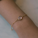 Round Mother of Pearl Ball Chain Bracelet - - Bracelets - Ofina