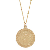 Saint Christopher Disc Necklace - - Necklaces - Ofina