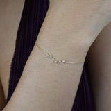 10k Solid Gold CZ Chevron Bracelet - - Bracelets - Ofina