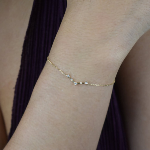 10k Solid Gold CZ Chevron Bracelet - - Bracelets - Ofina