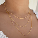 Triple Layer Rope Chain Necklace - - Necklaces - Ofina
