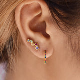 SALE - Colorful CZ Huggie Studs - - Earrings - Ofina
