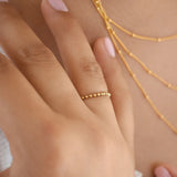 SALE - Beaded Chain Ring - - Rings - Ofina