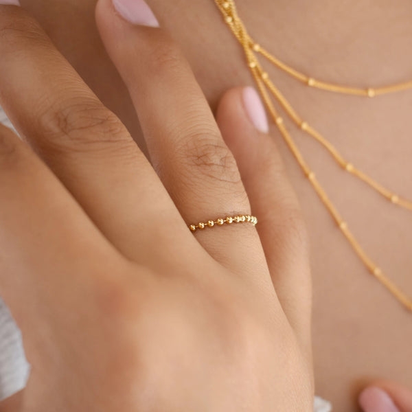 SALE - Beaded Chain Ring - - Rings - Ofina