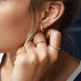 10k Solid Gold CZ / Pearl Studs - - Earrings - Ofina