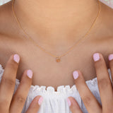 Solid Gold Tiny Disc on Thin Chain Necklace - - Necklaces - Ofina