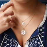 Saint Christopher Disc Necklace - - Necklaces - Ofina