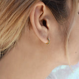 Black CZ Huggie Studs - - Earrings - Ofina
