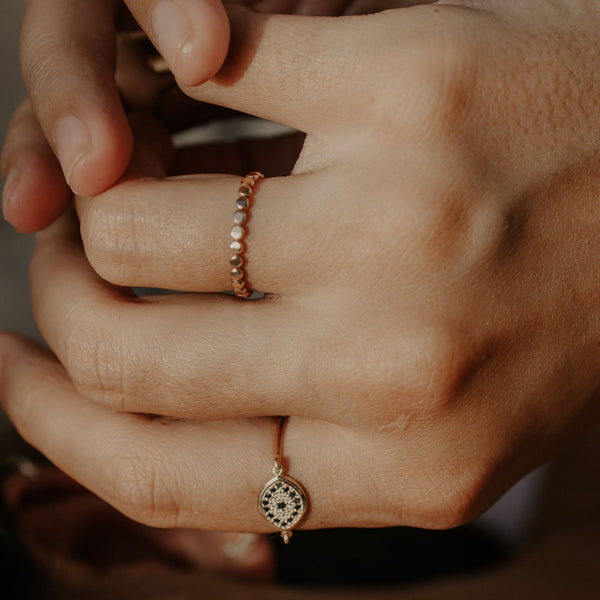 CZ Black Evil Eye Ring - - Rings - Ofina