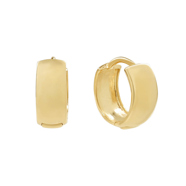 10k Solid Gold Chunky Huggies - Small - Earrings - Ofina
