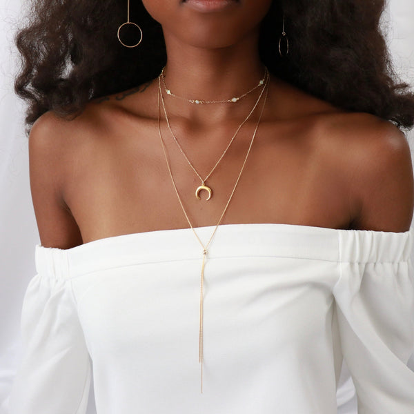 Adjustable Snake Chain Lariat - - Necklaces - Ofina