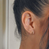 10k Solid Gold Twisted Bar Earring - - Earrings - Ofina