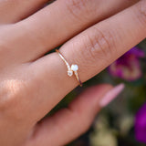 10k Solid Gold Opal / CZ Ring - - Rings - Ofina