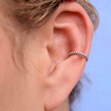 10k Solid Gold Beaded Middle Ear Cuff - - Earrings - Ofina