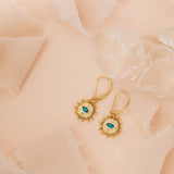 Leverback Stone Eye Earrings - - Earrings - Ofina