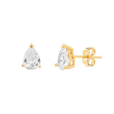 Large CZ Teardrop Studs - - Earrings - Ofina