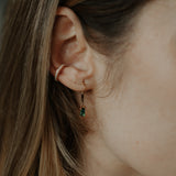 Tiny Green Emerald Leverback Earrings - - Earrings - Ofina