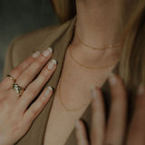 2-Tone Ball Chain Long Necklace - - Necklaces - Ofina