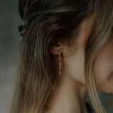 Tiny Disc Drop Earrings - - Earrings - Ofina