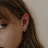 10k Solid Gold Croissant Huggies - - Earrings - Ofina