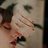 10k Solid Gold Horizontal Baguette Ring - - Rings - Ofina