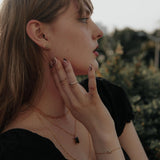 10k Solid Gold Black CZ Eye Studs - - Earrings - Ofina