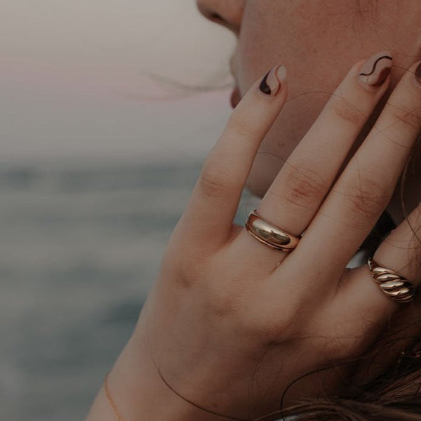 10k Solid Gold Dome Ring - - Rings - Ofina