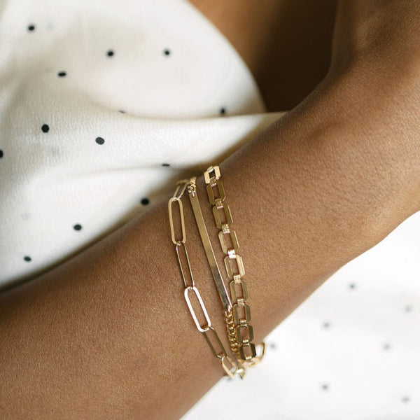 Curb Chain Bar Bracelet - - Bracelets - Ofina