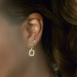 Oval Double Link CZ Studs - - Earrings - Ofina