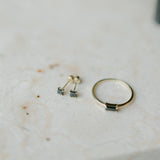 10k Solid Gold Black Horizontal Baguette Ring - - Rings - Ofina