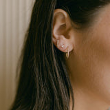 10k Solid Gold Tiny CZ Curved Crawler - - Earrings - Ofina