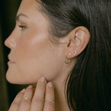 SALE - 10k Solid Gold Twisted Hoop Studs - - Earrings - Ofina