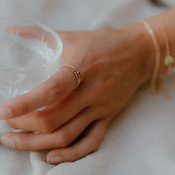 SALE - Beaded Chain Ring - - Rings - Ofina
