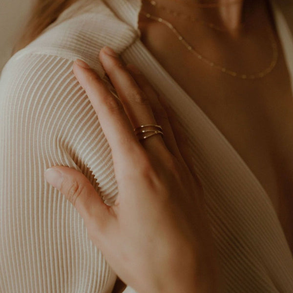 14k Swirl Ring - - Rings - Ofina