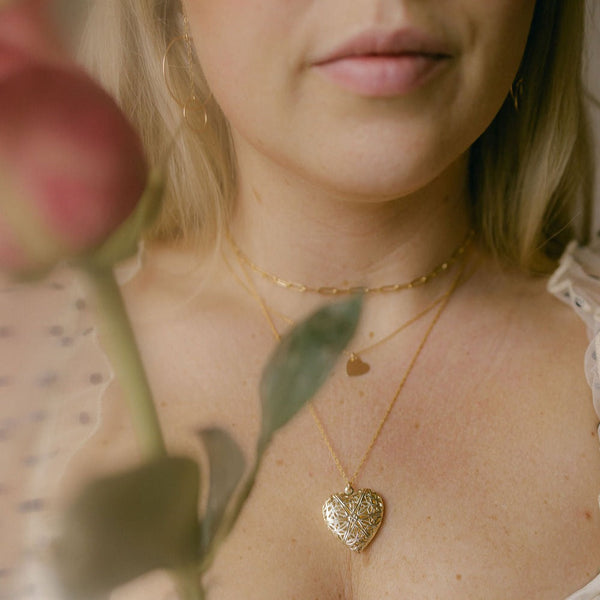 Ornate Heart Locket - - Necklaces - Ofina
