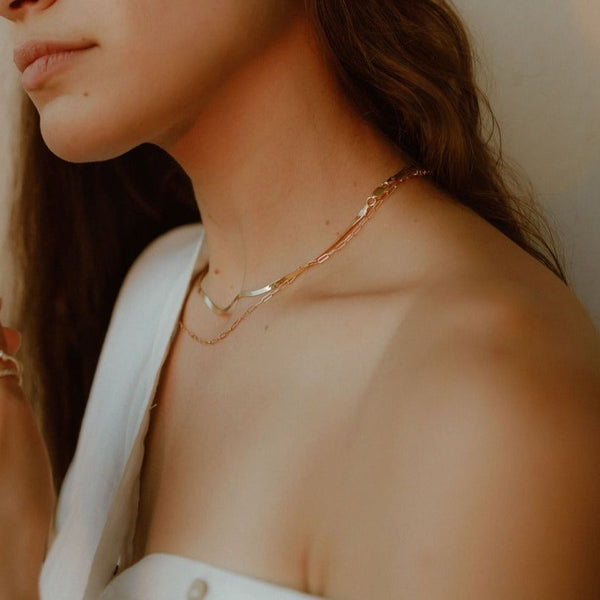 Herringbone Necklace - - Necklaces - Ofina