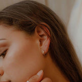 10k Solid Gold Thin Huggies - - Earrings - Ofina