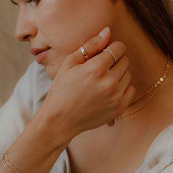 10k Solid Gold Flat Band Ring - - Rings - Ofina
