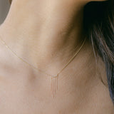 14k Solid Gold Fringe Necklace - - Necklaces - Ofina