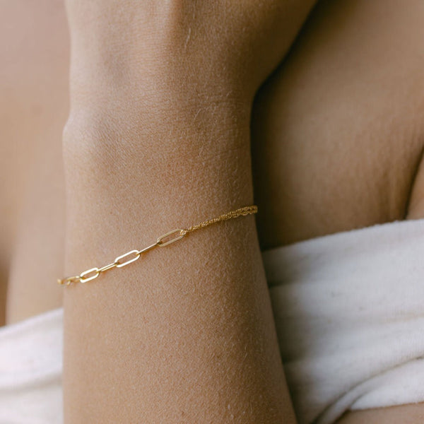 Split Oval / Rope Chain Bracelet - - Bracelets - Ofina
