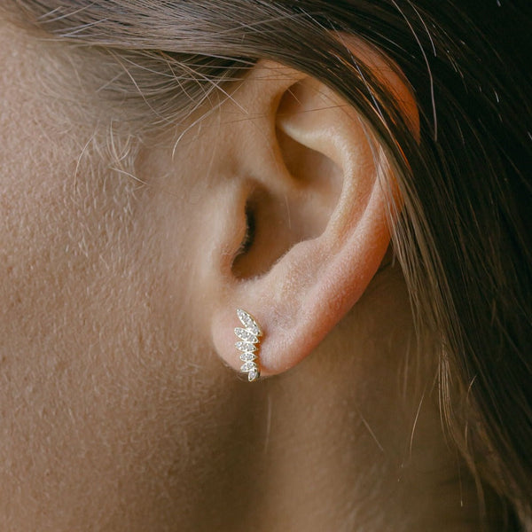 CZ Angel Wing Studs - - Earrings - Ofina