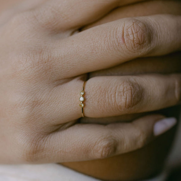 18k Tri Yellow Sapphire and Diamond Ring - - Rings - Ofina