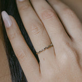 10k Solid Gold Black CZ ZigZag Ring - - Rings - Ofina