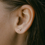 CZ Tiny Trinity Studs - - Earrings - Ofina