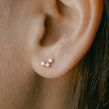 CZ Tiny Trinity Studs - - Earrings - Ofina