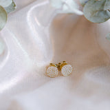 Diamonds Pave Circle Stud Earring - - Earrings - Ofina