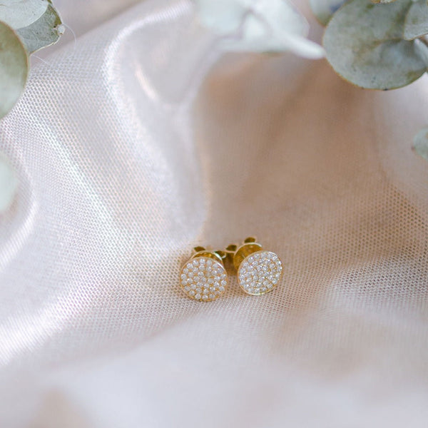 Diamonds Pave Circle Stud Earring - - Earrings - Ofina
