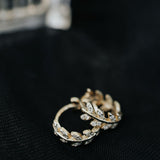 CZ Leaves Huggie - - Earrings - Ofina