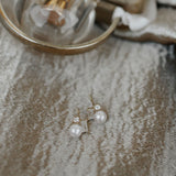 10k Solid Gold Pearl w/ CZ Cluster Studs - - Earrings - Ofina
